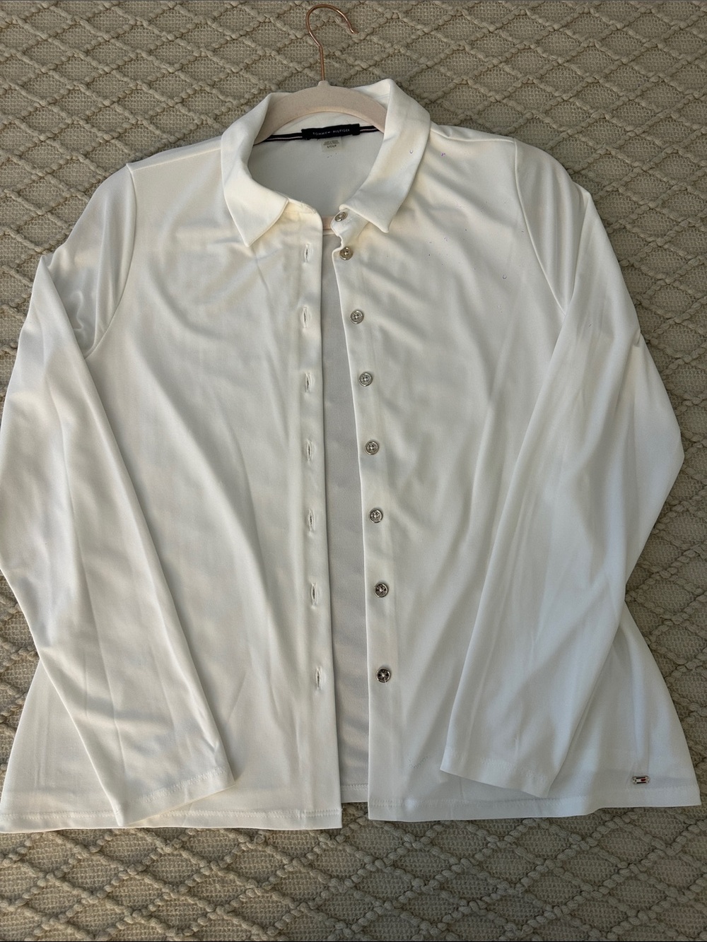 Tommy Hilfiger White Long-Sleeve Button-Down Shirt
